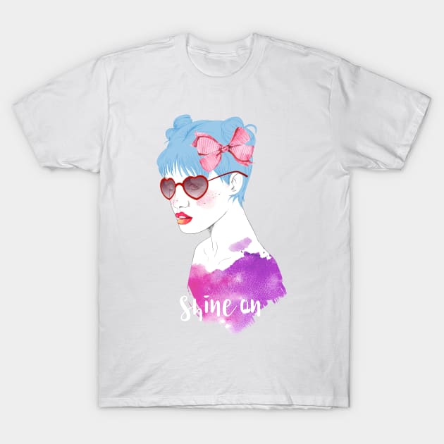 Shine On Girl T-Shirt by goldstarling